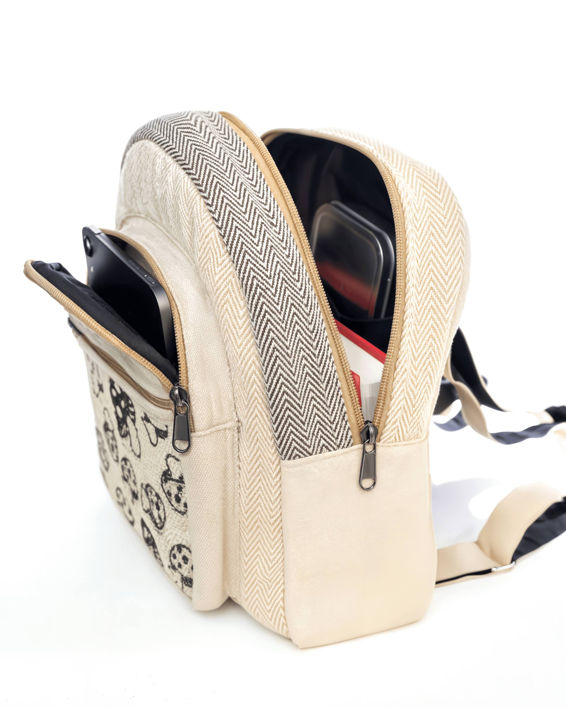 Alt View 7. Kathmandu Collection - Mini Hemp Mushroom Backpack - Beige.
