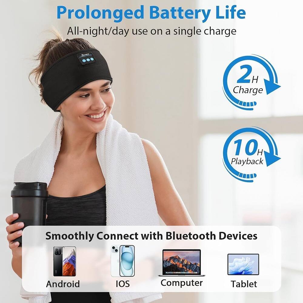 Prolonged Battery Life  
All-night/day use on a single charge  
2H Charge  
10H Playback  

Smoothly Connect with Bluetooth Devices  
Android  
IOS  
Computer  
Tablet