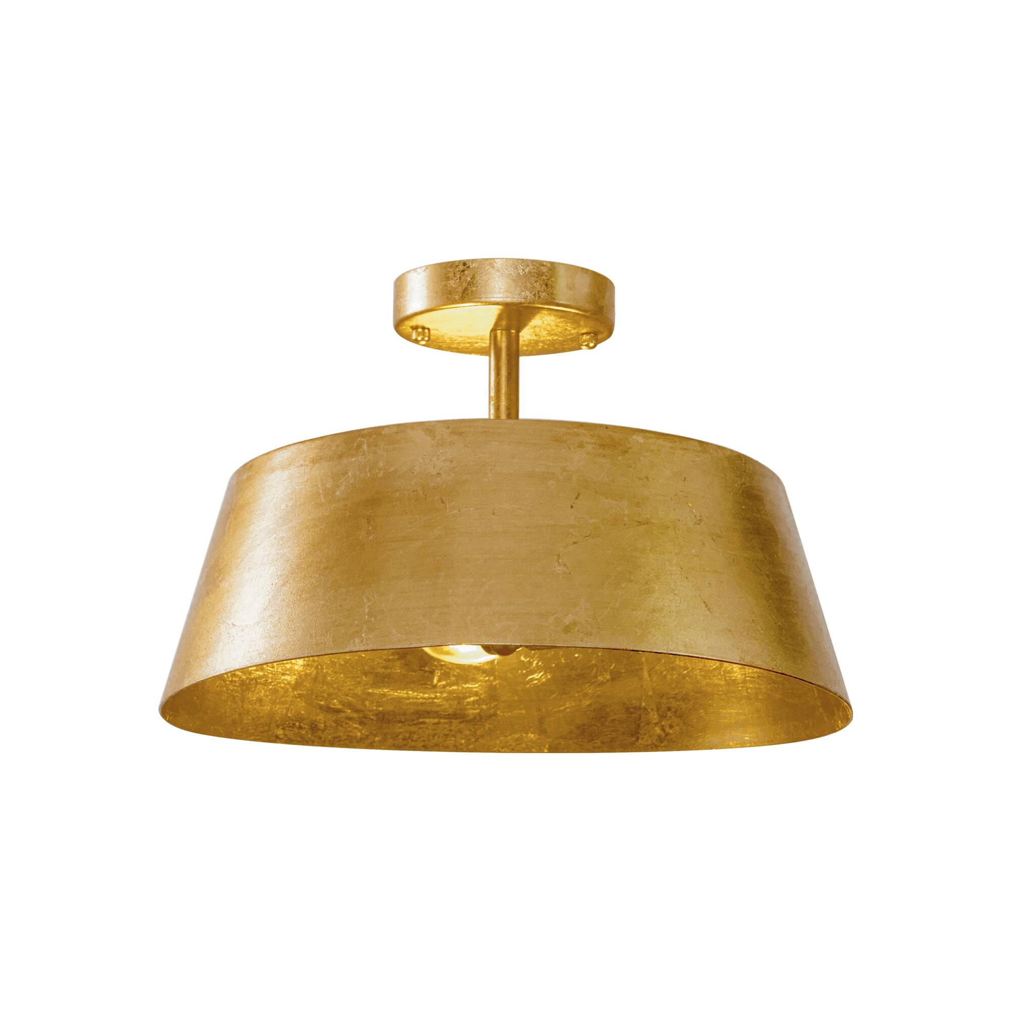 Back. Parrot Uncle - 15-inch 3-Light Golden Semi Flush Mount Lighting - Gold.