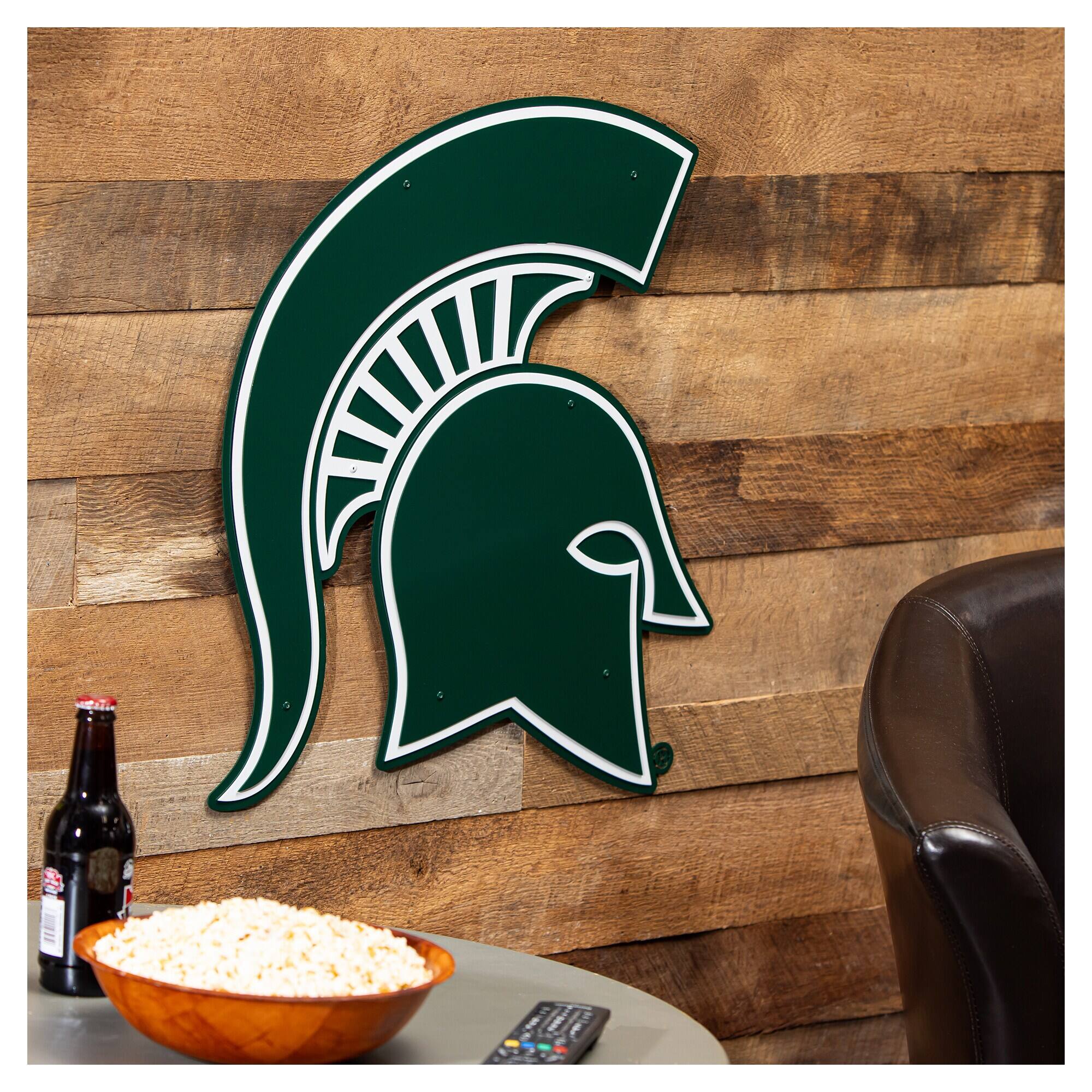 Alt View 1. Evergreen Enterprises - Michigan State Spartans 23" Layered Metal Wall Art Sign - Multicolor.