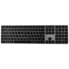 Goldtouch - Trident Standard Wireless Multi-Device Keyboard with USB, 2.4GHz and Dual Bluetooth - Black