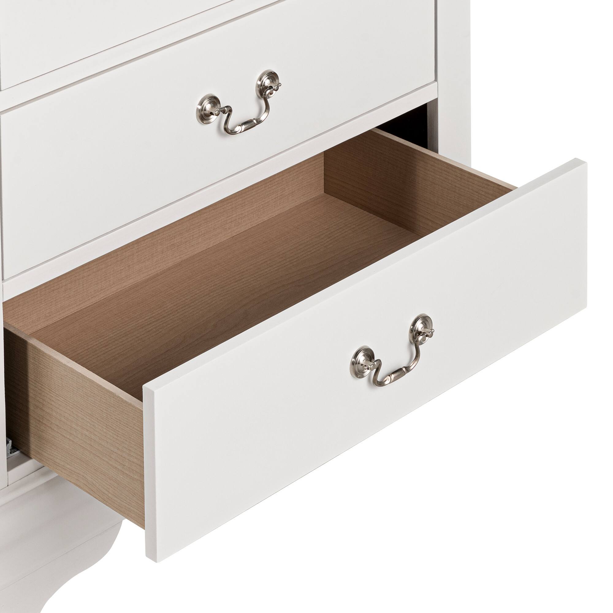 Angle. Vaczon - Solid Wood Storage Chest with English Dovetail Drawers Multi-Functional Home Organizer for Bedroom Office or Living Room - White.