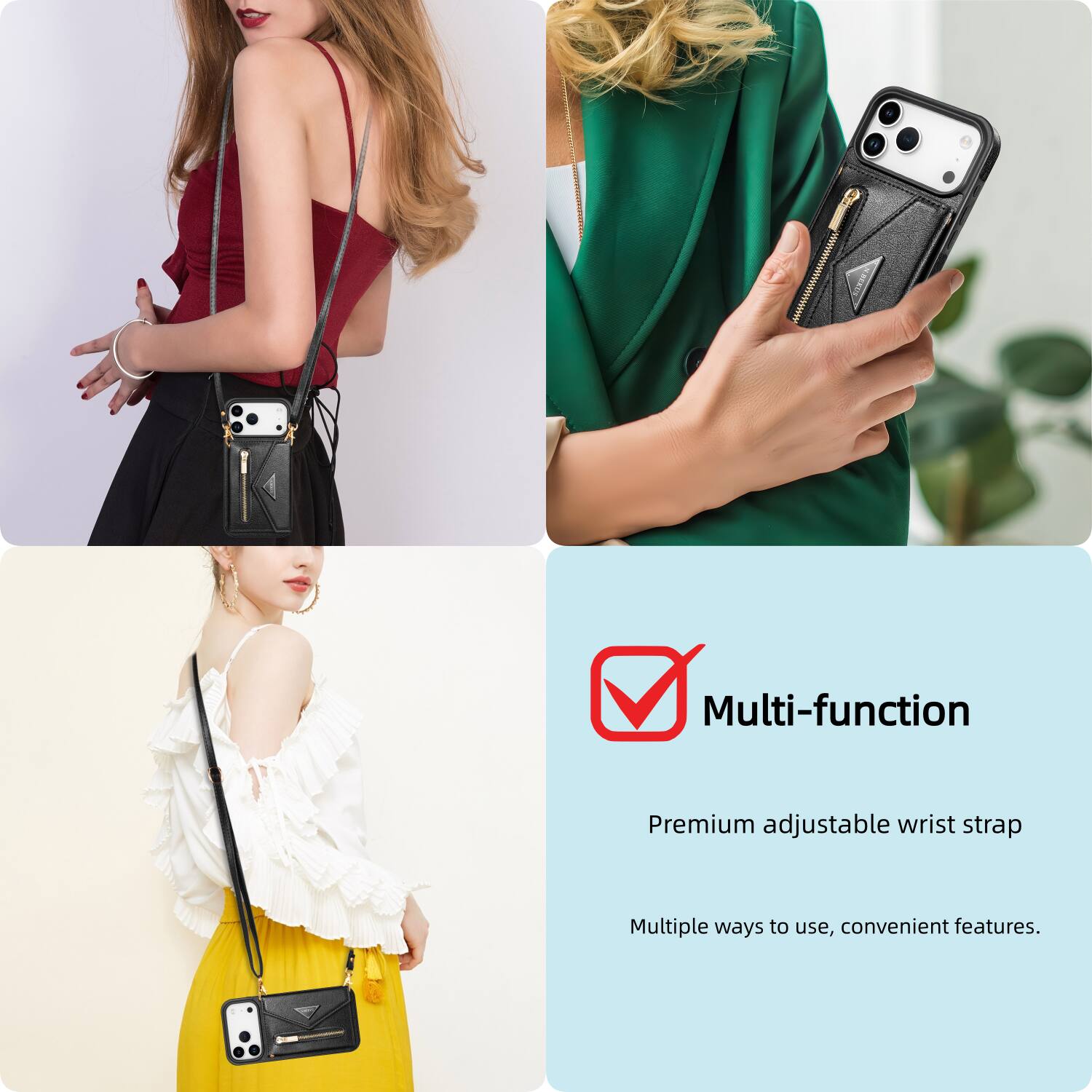 BERUE Multi-function Premium adjustable wrist strap  
Multiple ways to use, convenient features.
