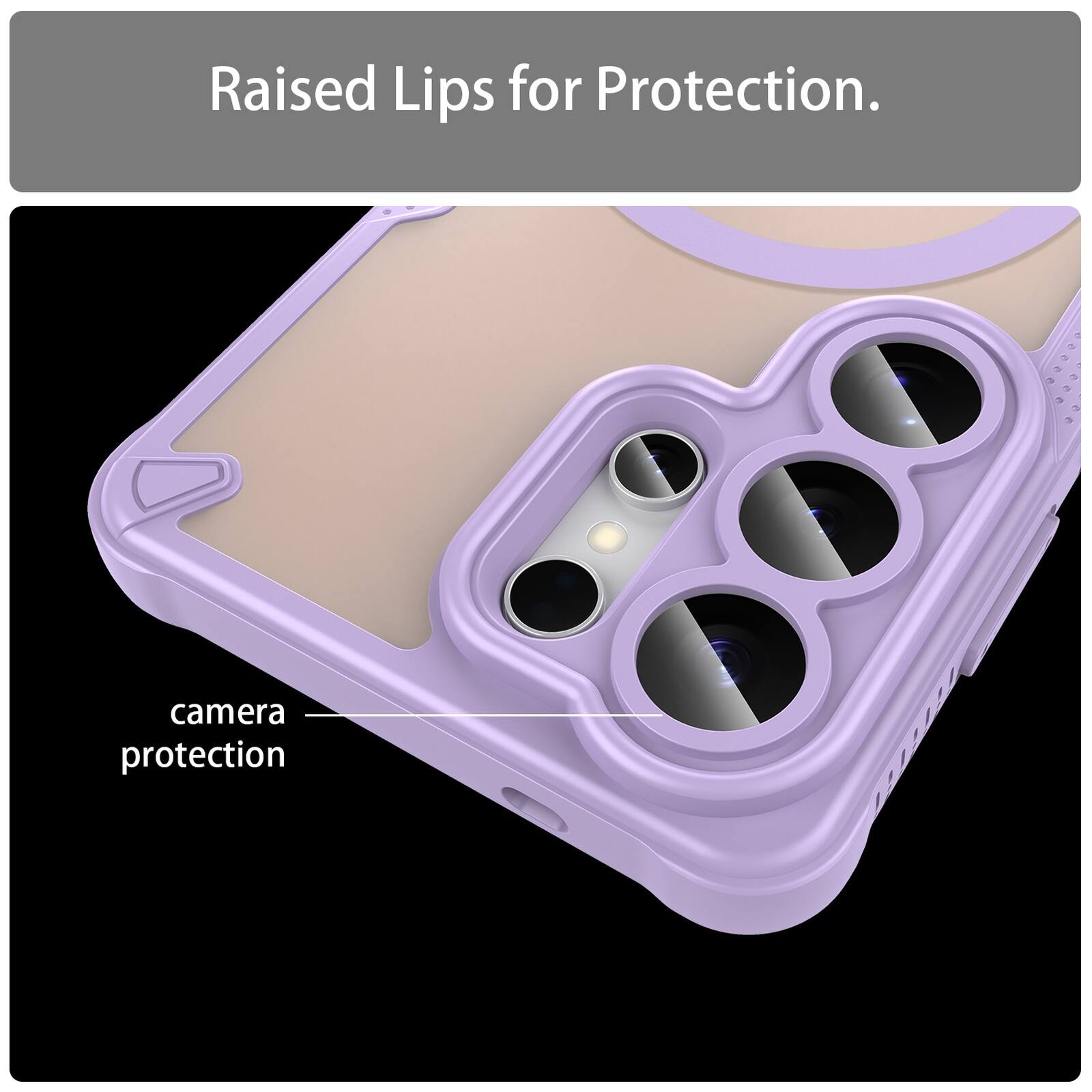 Raised Lips for Protection.  
camera protection