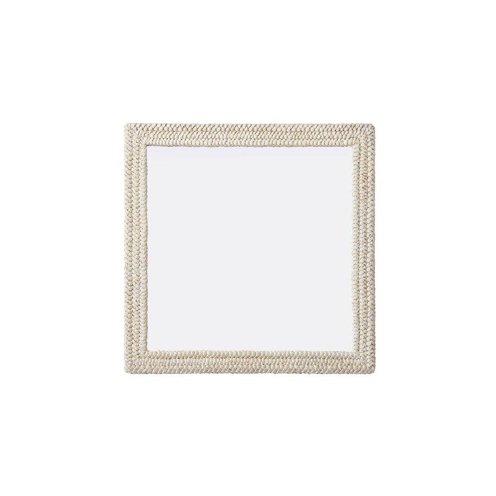 Alt View 4. Elegant Decor - Rectangle Cornhusk Mirror 40x40 in Linen White - Linen White.