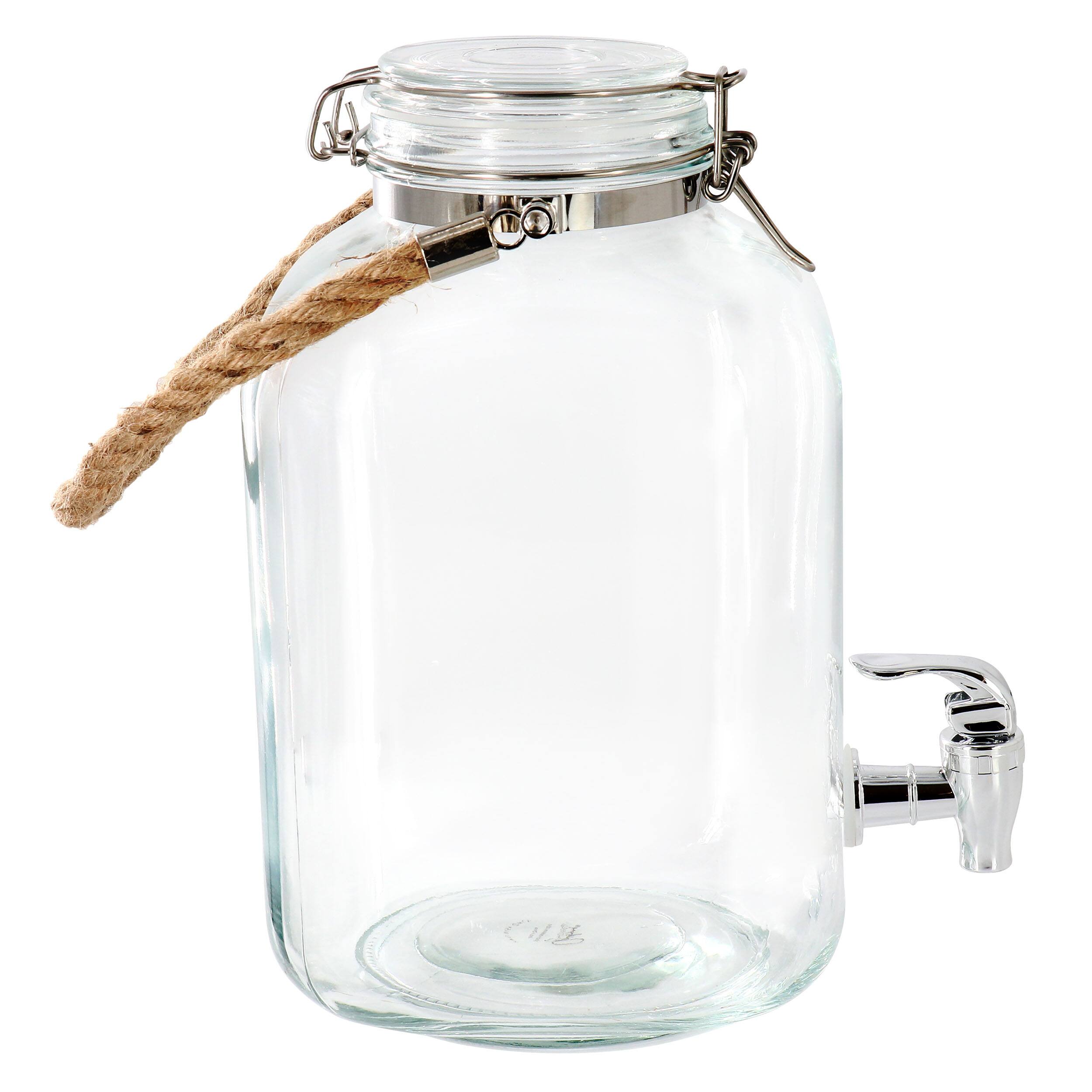 Alt View 1. Gibson - Gibson Home Ferris 1.3 Gallon Glass Beverage Dispenser with Rope Handle - Clear.