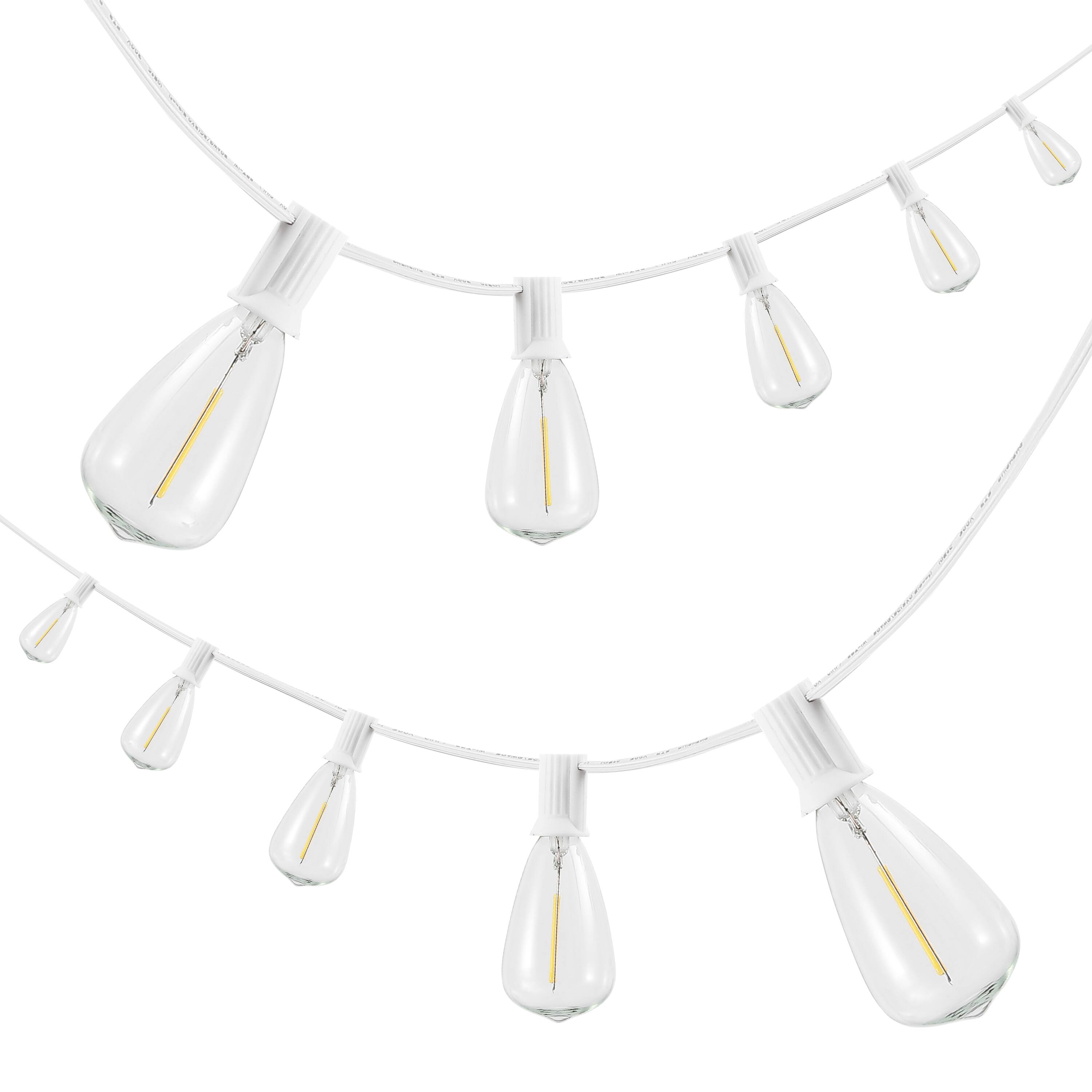 Alt View 4. Jonathan Y - 10-Light Indoor/Outdoor 10 ft. Rustic Industrial ST38 Clear Bulb String Lights, White - LED - White.
