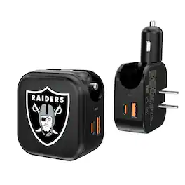 Keyscaper - Las Vegas Raiders 2-in-1 USB A/C Charger - Black