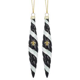 The Memory Company - New Orleans Saints Two-Pack Swirl Blown Glass Ornament Set - Multicolor