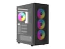 Front. Rosewill - Rosewill ACA504B ATX Mid-Tower Case, Mesh Front, Tempered Glass, 4 ARGB Fans, USB 3.0, Vertical GPU Support - Black.