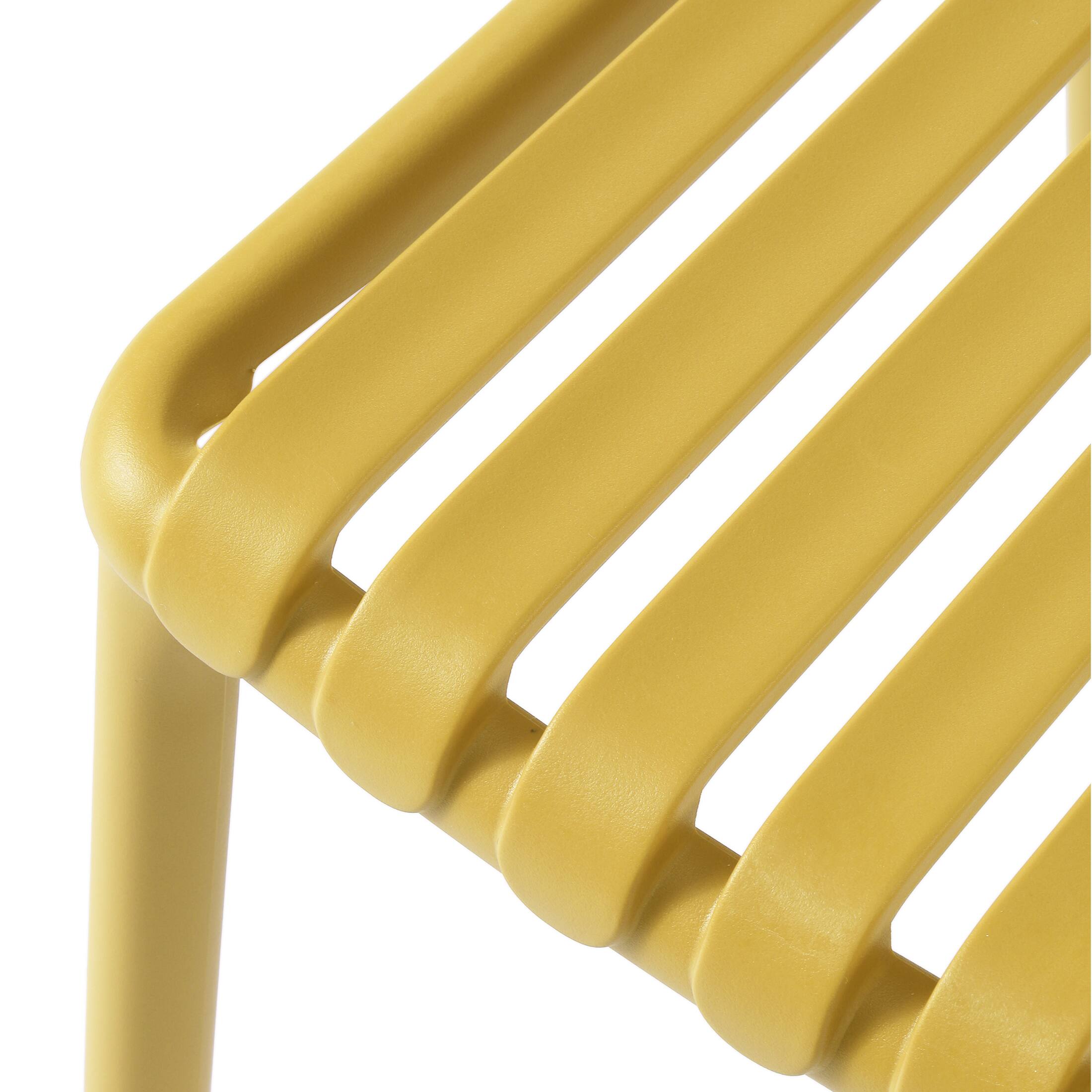 Alt View 3. WestinTrends - WestinTrends Playa Outdoor Stackable Polypropylene Plastic Dining Side Chairs (Set of 2) - Yellow.