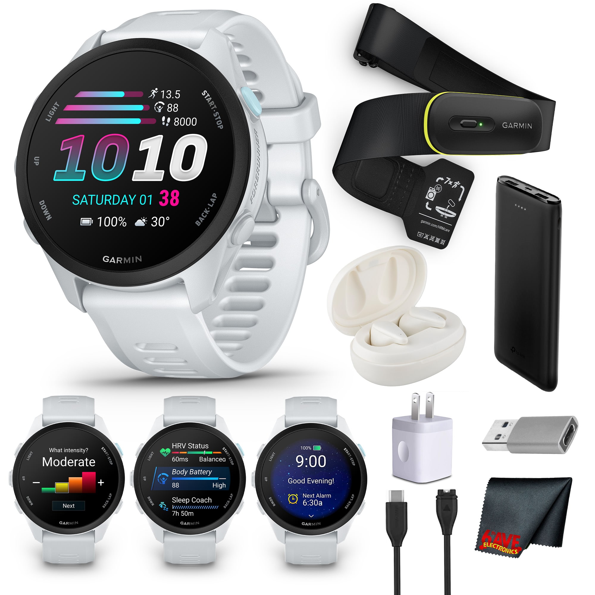 Garmin - Forerunner 70 GPS Running Smart watch (Whitestone) Bundle - Whitestone - (2025)