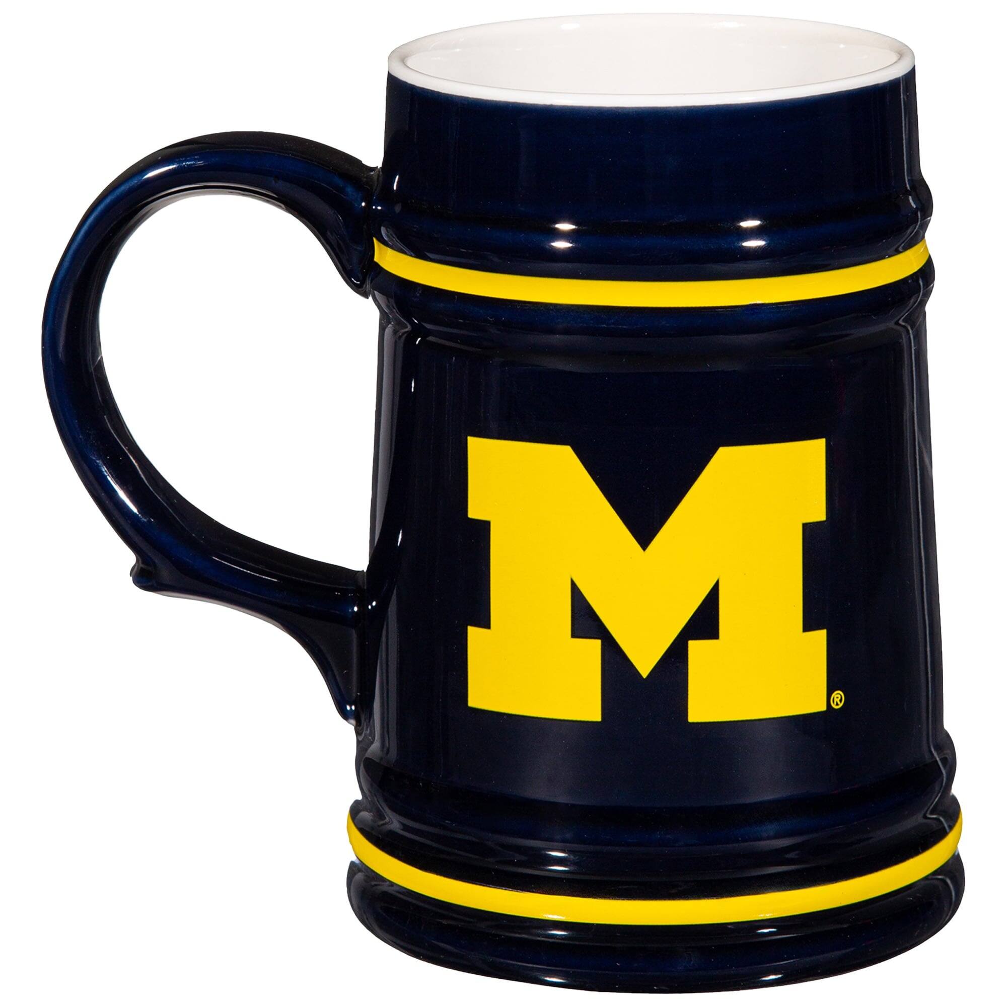 Alt View 1. Evergreen Enterprises - Michigan Wolverines 24oz. Ceramic Stein Cup with Gift Box - Multicolor.