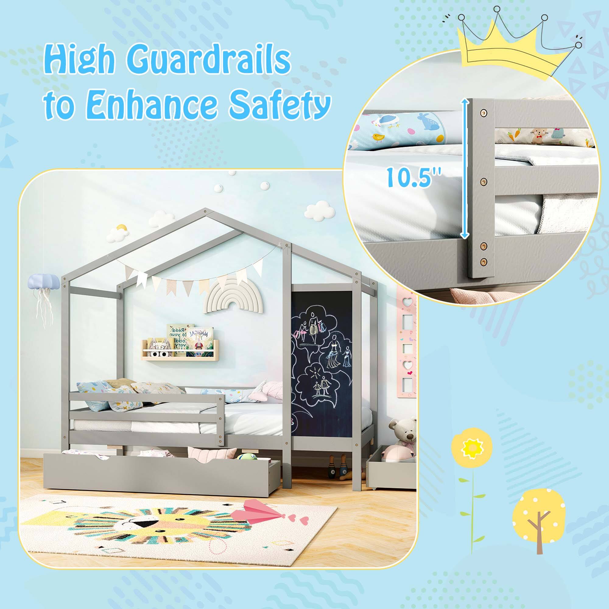 High Guardrails to Enhance Safety 10.5" bunk bed - SALE