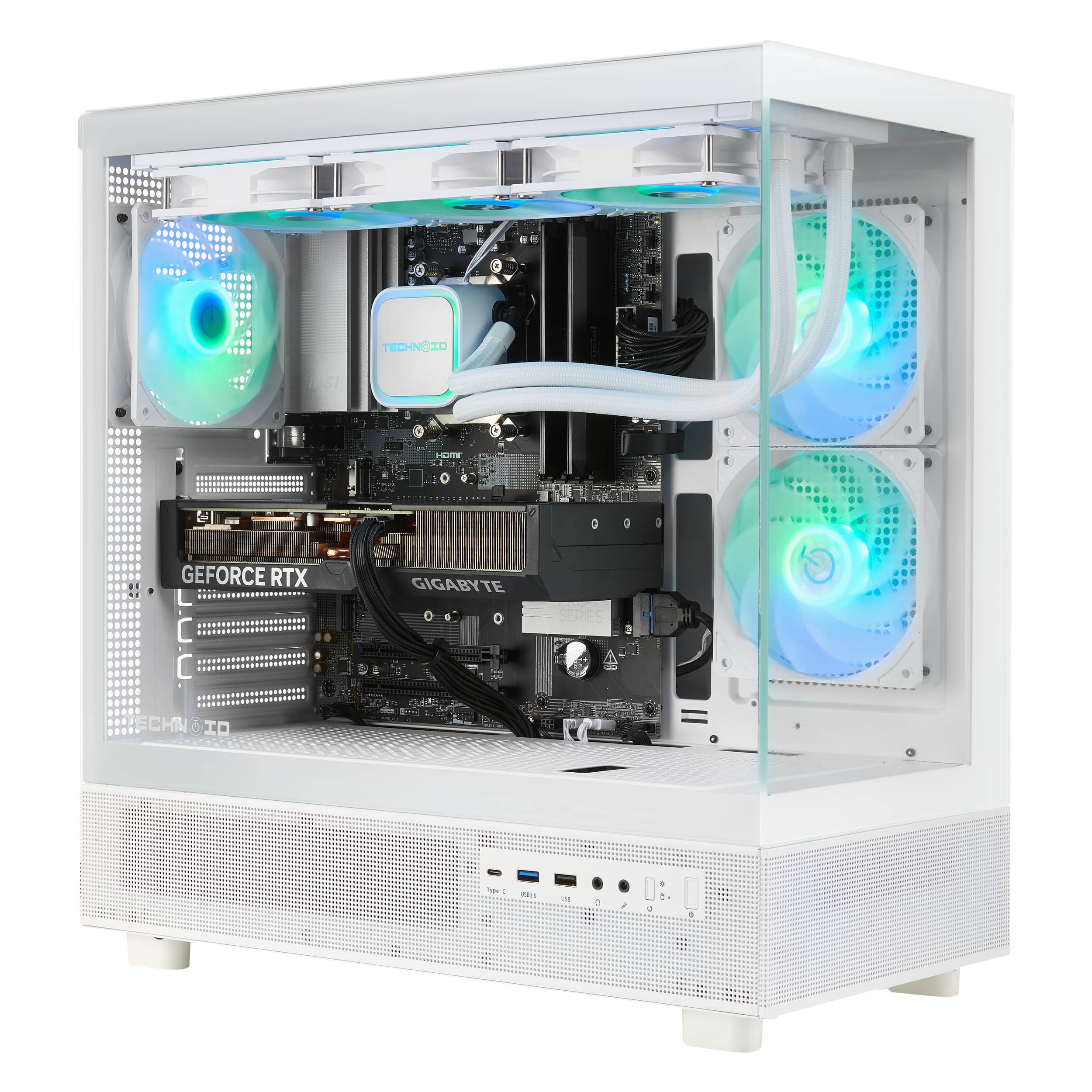 TECHNOID Glass NVIDIA GeForce RTX 5080– AMD Ryzen 7 7800x3D –64GB