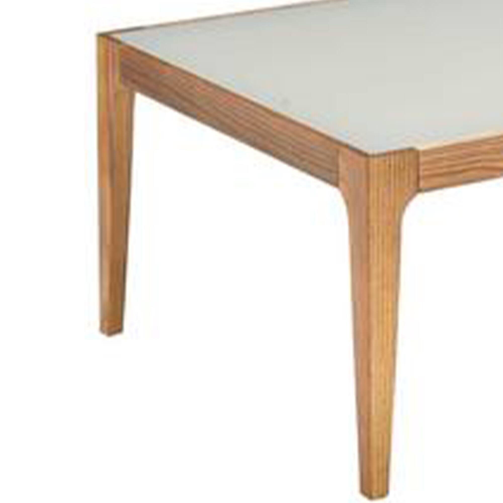 Alt View 1. Manhattan Lane - Wooden Frame Rectangular Coffee Table with Beveled Tempered Glass Top - Brown and Clear.