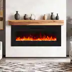 Front. Ihomeadore - 42" Electric Wall-Mounted Recessed Fireplace Insert with Remote, Adjustable Flame Color and Speed - Black.