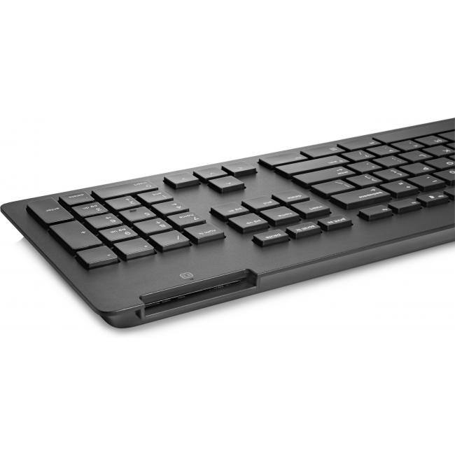 Alt View 2. HP - HP USB Business Slim Smartcard Keyboard - Cable Connectivity - USB Interface - Key Light Indicators - Membrane Keyswitch - Black.