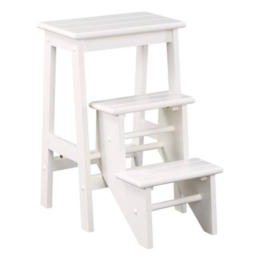 Angle. Boraam - Niko 24.5 in Folding Step Stool - White.