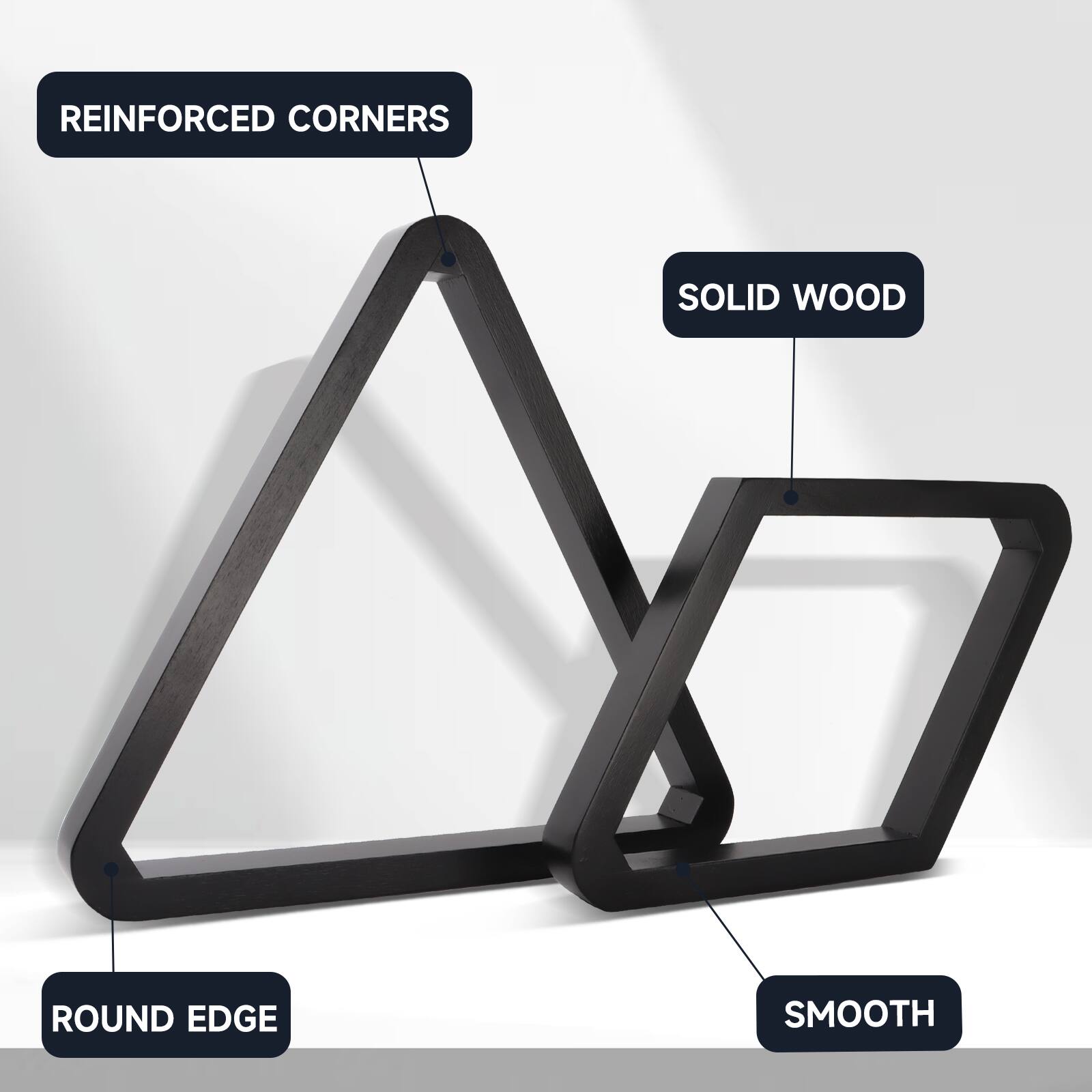 REINFORCED CORNERS, SOLID WOOD, ROUND EDGE, SMOOTH