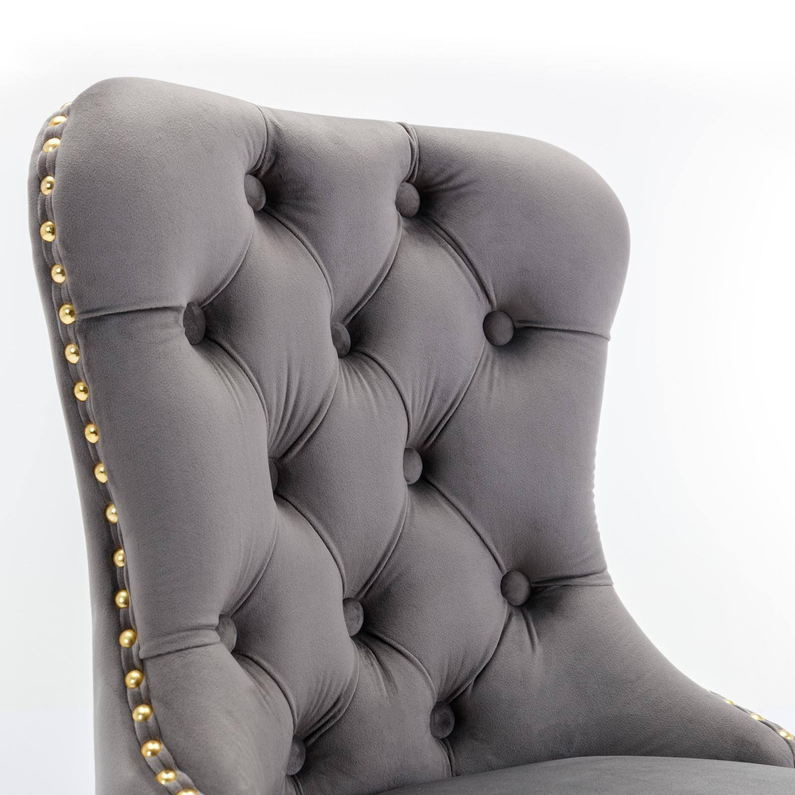 Alt View 6. SlickBlue - Swivel Barstools Modern Upholstered Counter Chairs with Tufted Back & Adjustable Seat for Kitchen & Bar - Grey.