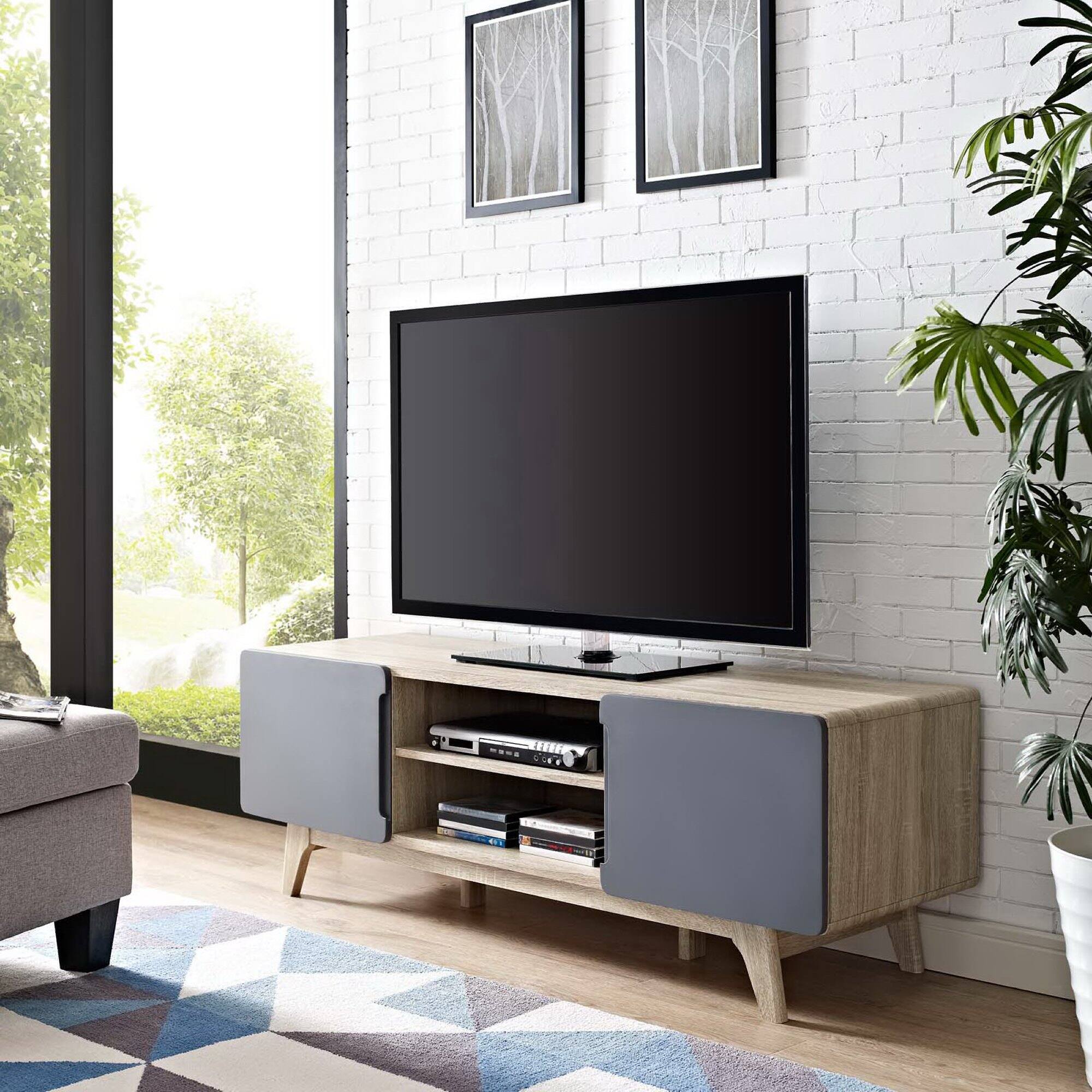 Tread 59" TV Stand by Modway - Natural Gray