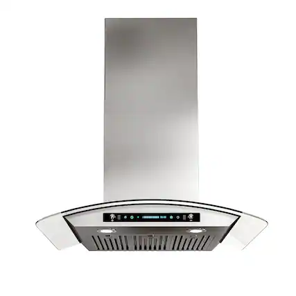 Front. Onefly - 36 inches - Ducted - Wall Mount Range Hood - Stainless steel.