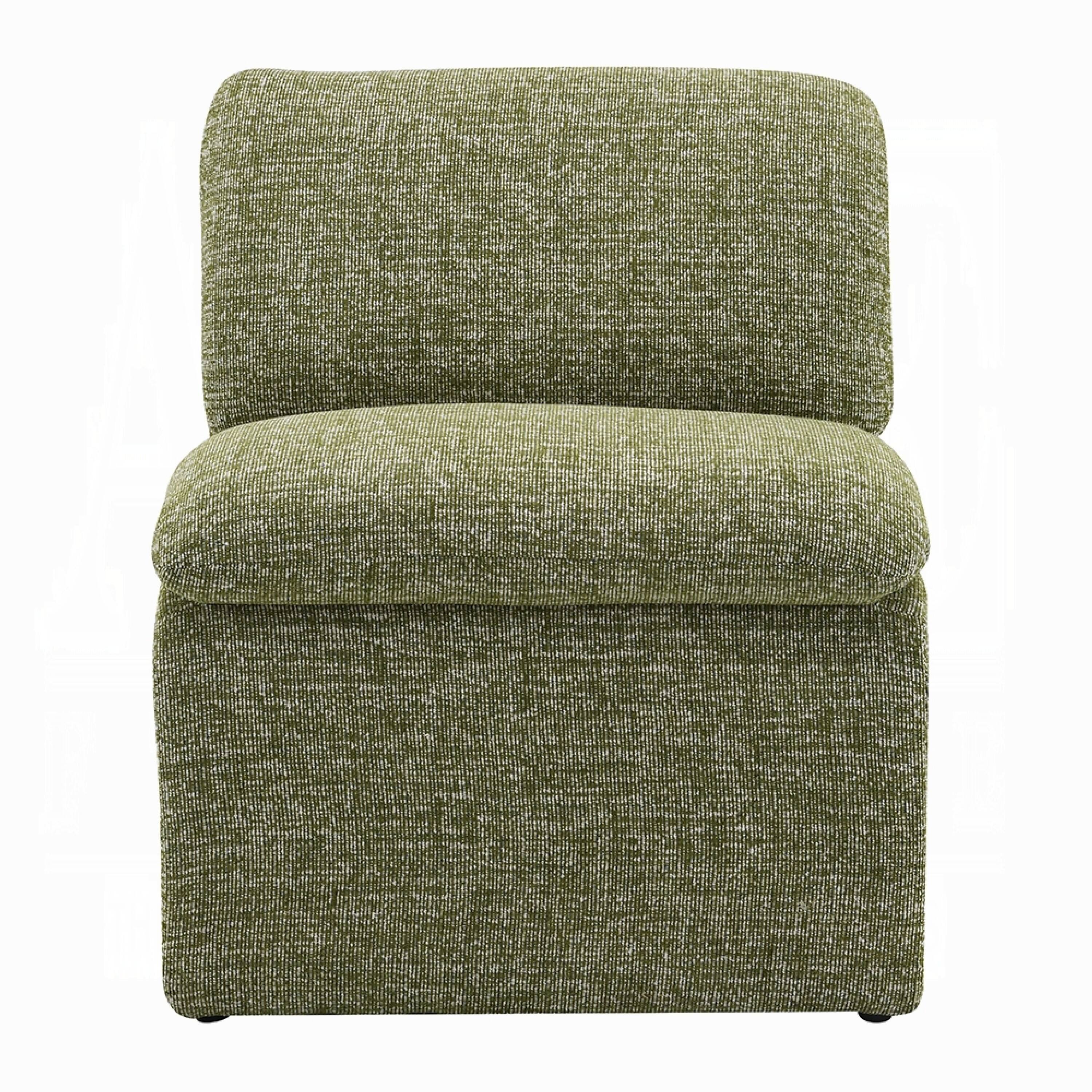 Alt View 1. Manhattan Lane - Kami Accent Chair, Curved Open Base, Armless Modern Green Boucle - Green.