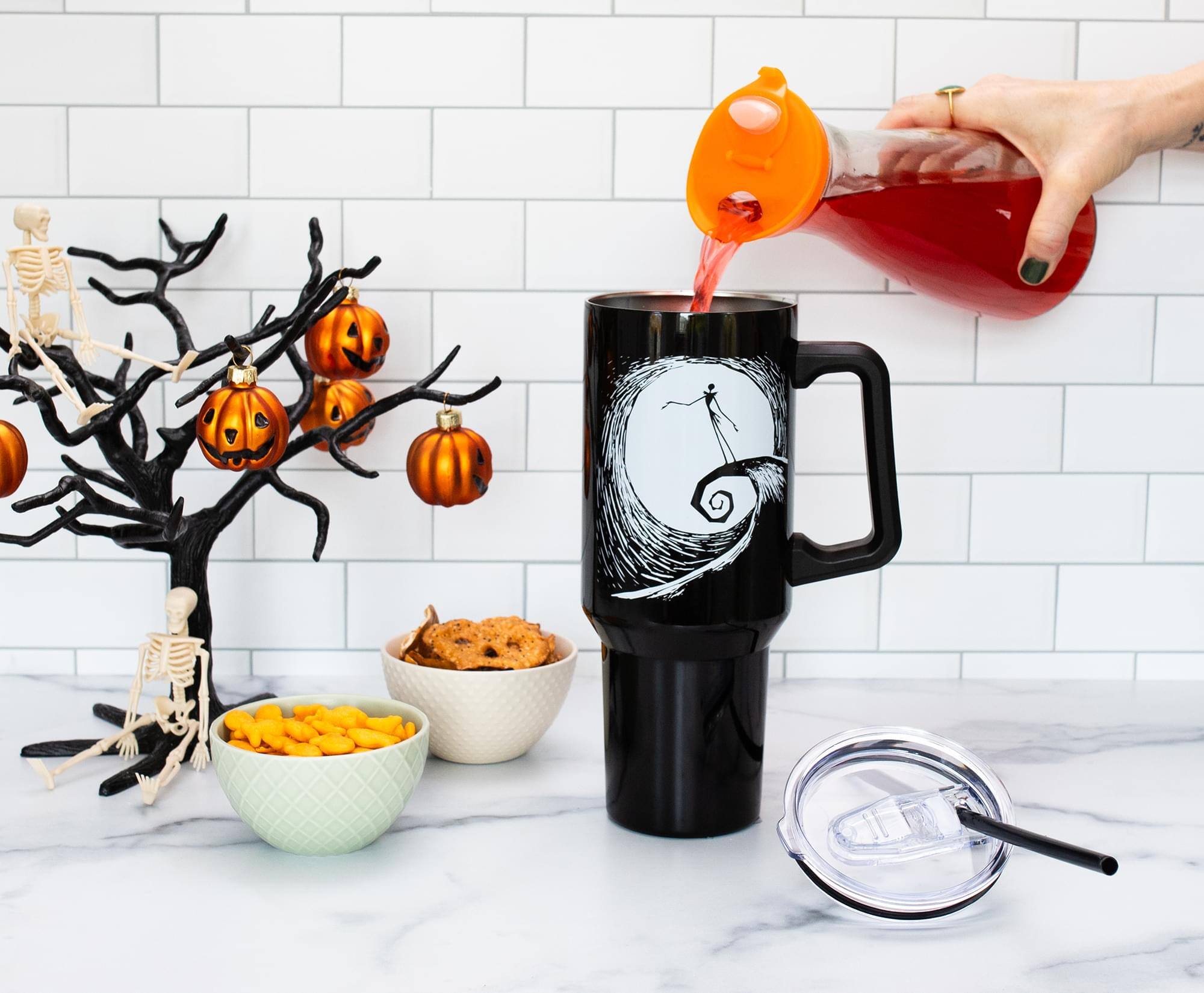 Alt View 3. Disney - Disney's The Nightmare Before Christmas Jack Skellington Stainless Steel Tumbler - Black.