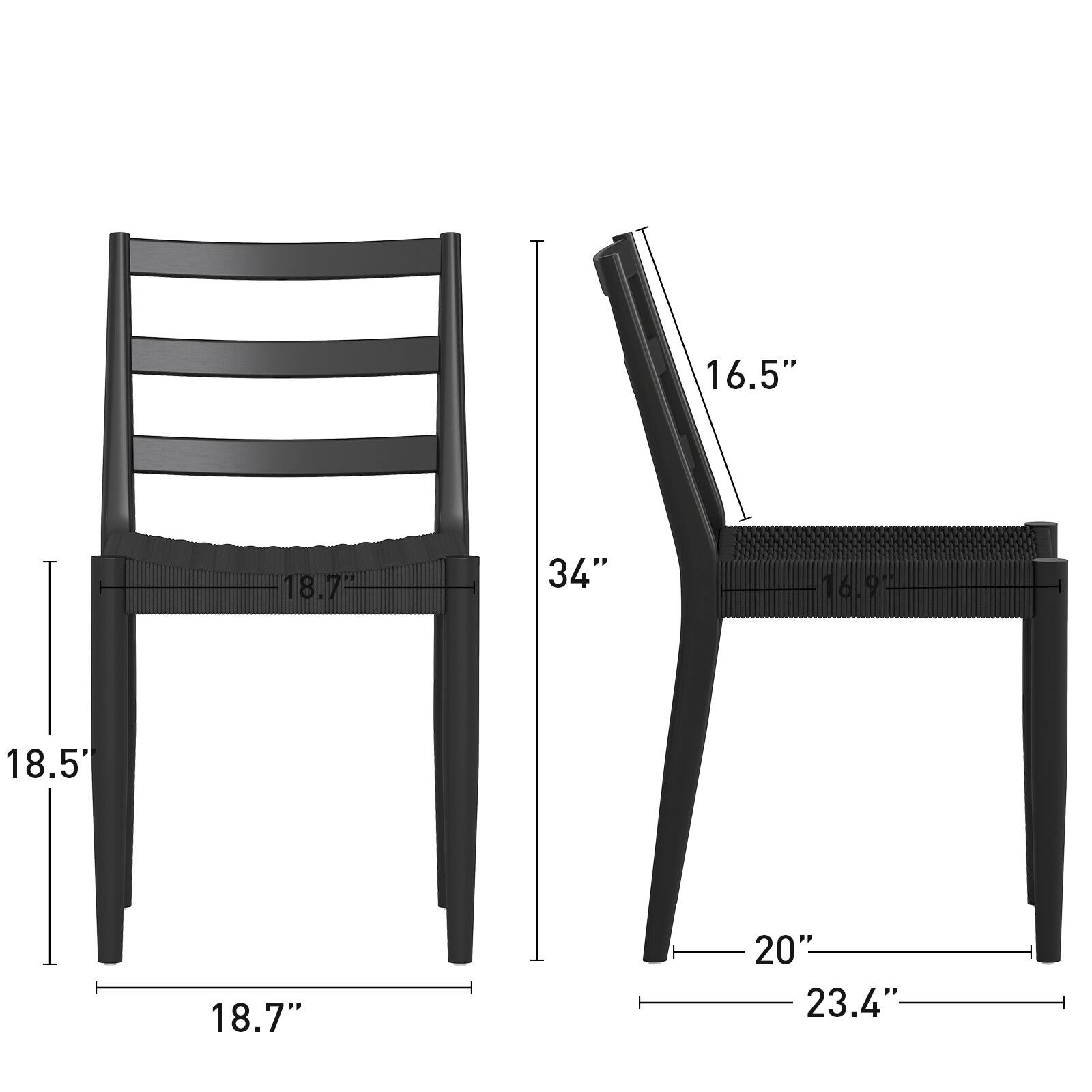 16.5"  
18.7"  
34"  
16.9"  
18.5"  
18.7"  
20"  
23.4"