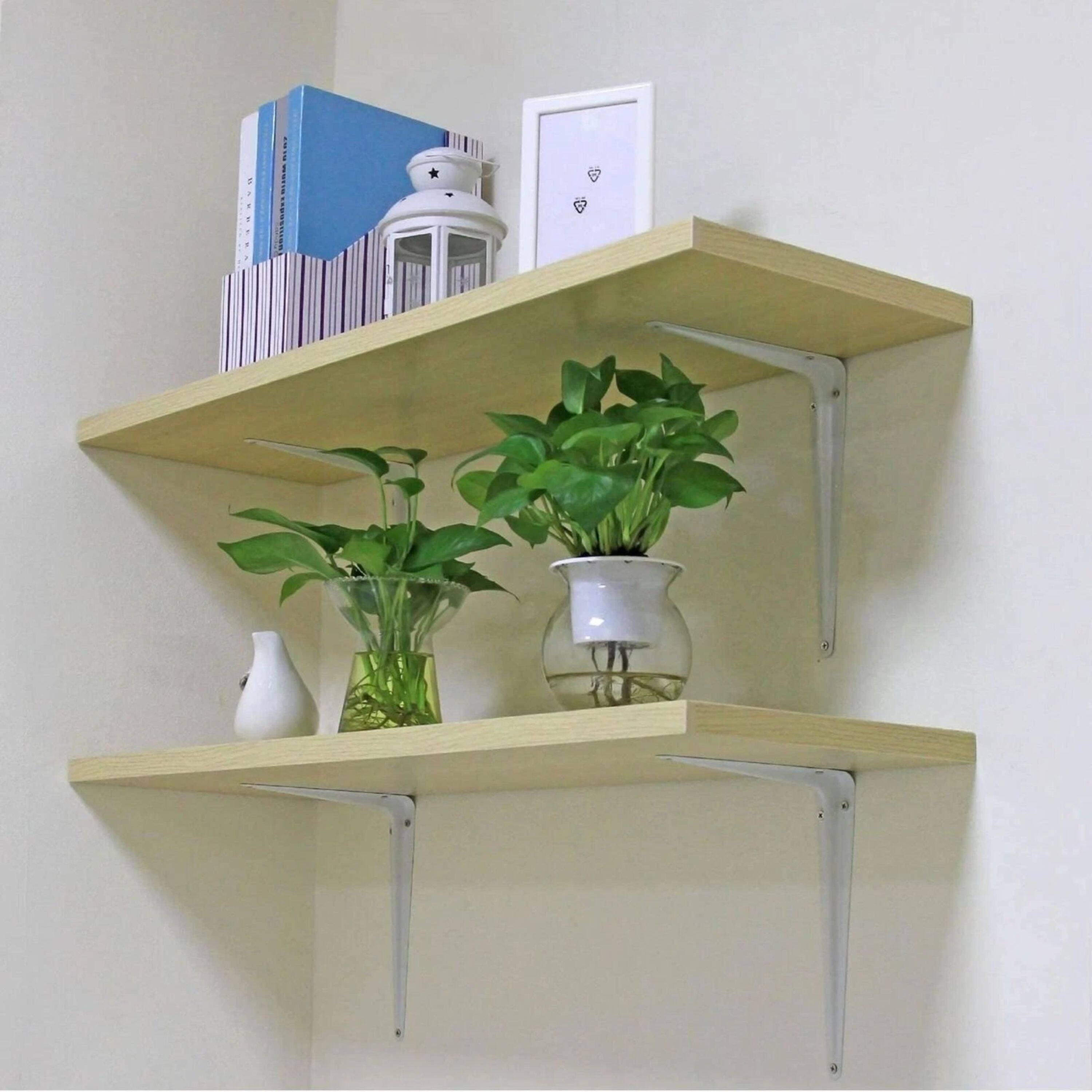 Angle. Kitcheniva - 3" x 4" Inch Steel Metal Wall Shelf Brackets For Book Countertop Support Pack Of 4 White - White.