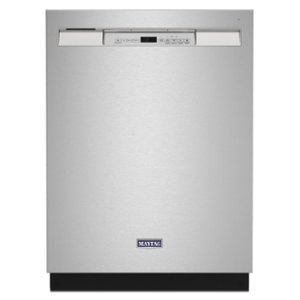 Maytag - 24" Front Control Built-In Dishwasher with Stainless Steel Tub, Dual Power Filtration, 50 dBA - Stainless Steel