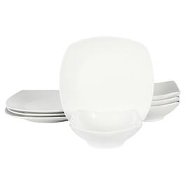 Gibson - Home Zen Buffetware 8 Piece Fine Ceramic Dinnerware Set In Matte - White