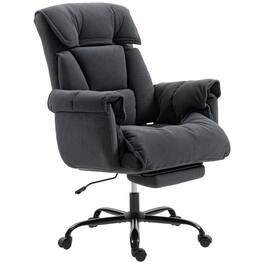 PULUZ - High Back Office Chair, Reclining Desk Chair with Footrest, High Resilience Foam, Rolling Wheels - Dark Gray