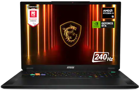 MSI - Stealth A18 AI+ - Copilot+PC- 18" 240Hz QHD+ Ultra Thin Gaming Laptop - AMD Ryzen AI R9-365 - 32GB - RTX 5080 -1TB SSD - Midnight Black