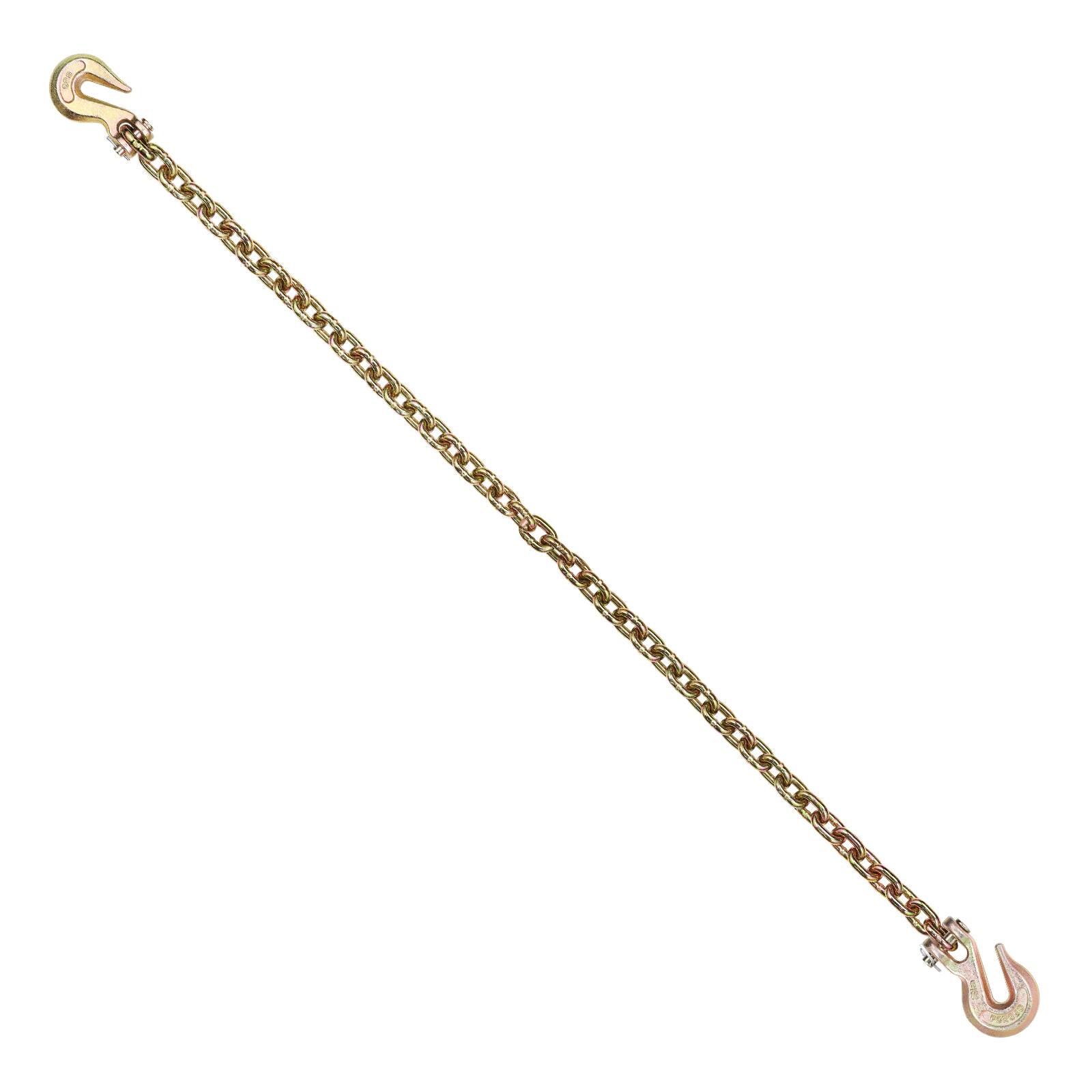 Alt View 5. VEVOR - G80 Transport Binder Chain, 5/16" x 9.84' 2-Pack Tow Chain with Clevis Grab Hooks, 4900 lbs Safe Working Load - Gold.