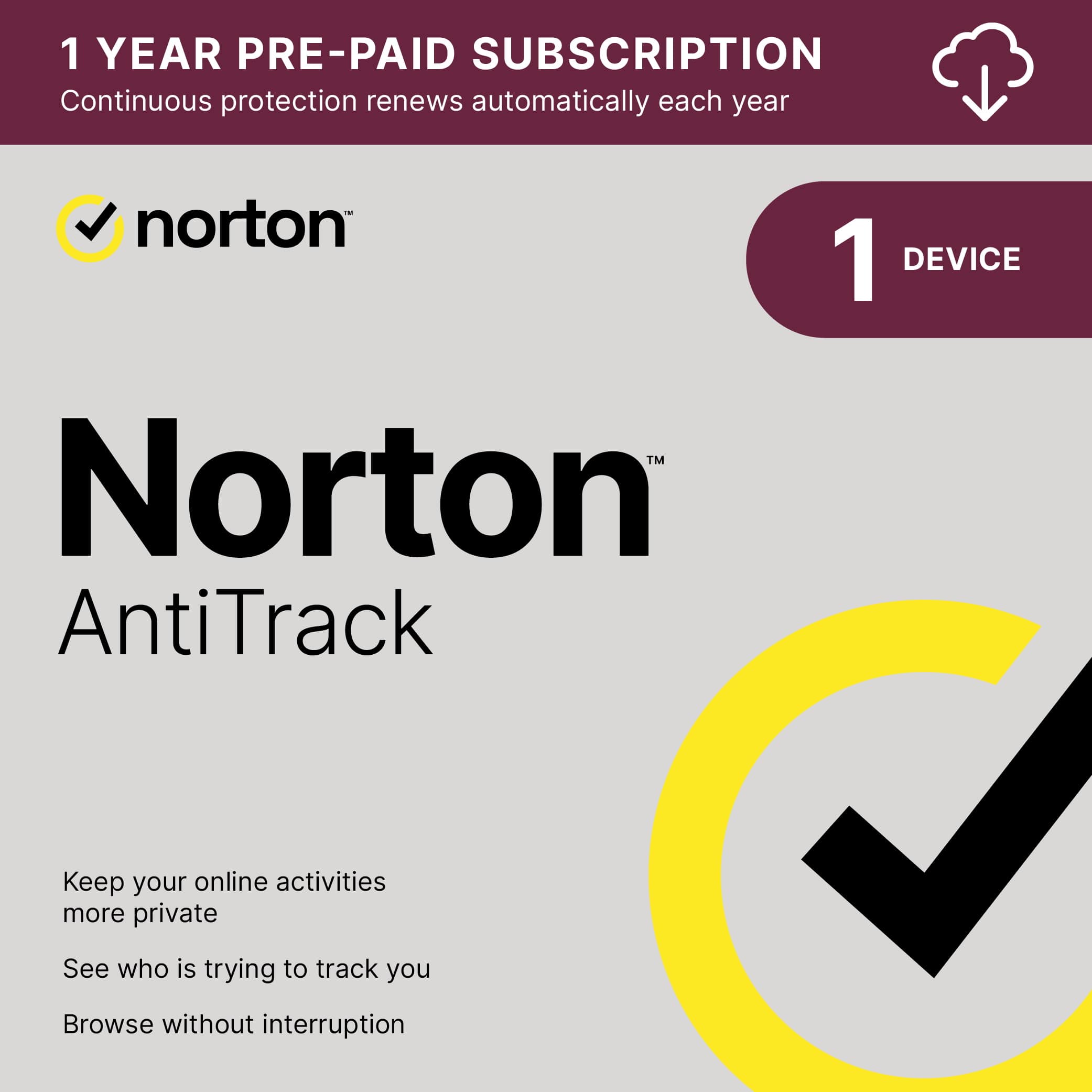 Norton - AntiTrack For Blocking Trackers and Protecting Privacy Online - Mac OS, Windows [Digital]