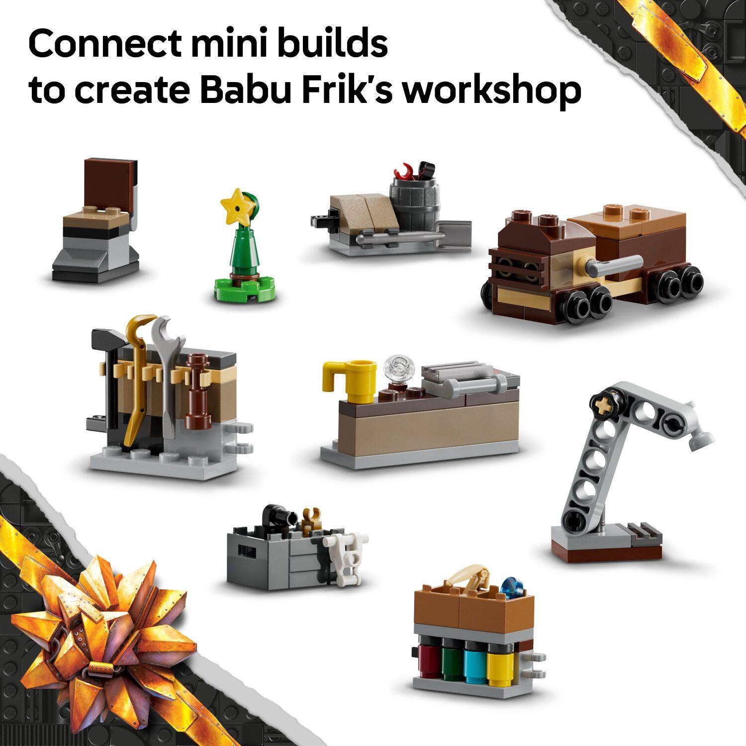 Connect mini builds to create Babu Frik's workshop