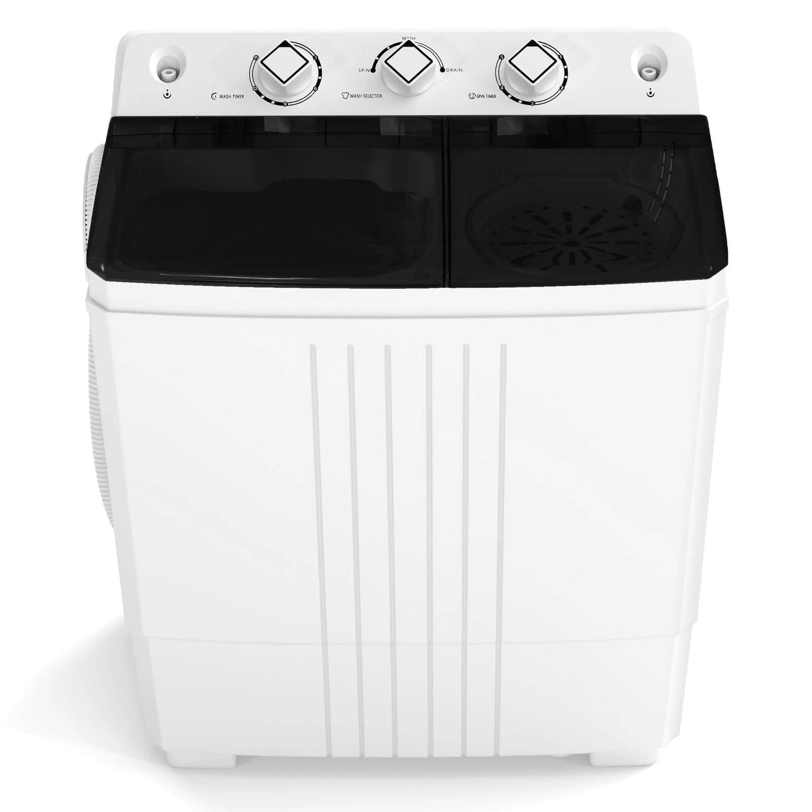 Twin Tub Portable Washing Machine with Drain Pump Timer Control Dorm & RV's