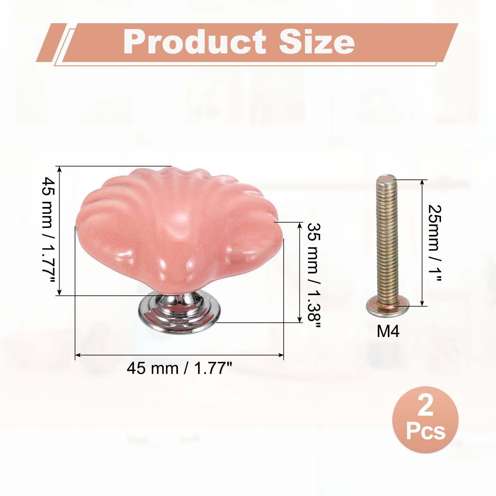 Product Size: 45 mm / 1.77", 35 mm / 1.38", 25 mm / 1" M4, 2 Pcs
