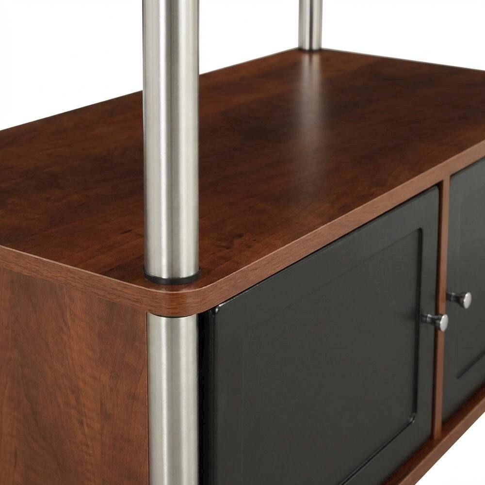 Alt View 2. FurniFact - 3-Tier TV Stand in Black for TVs Up to 37 Inches - Brown.