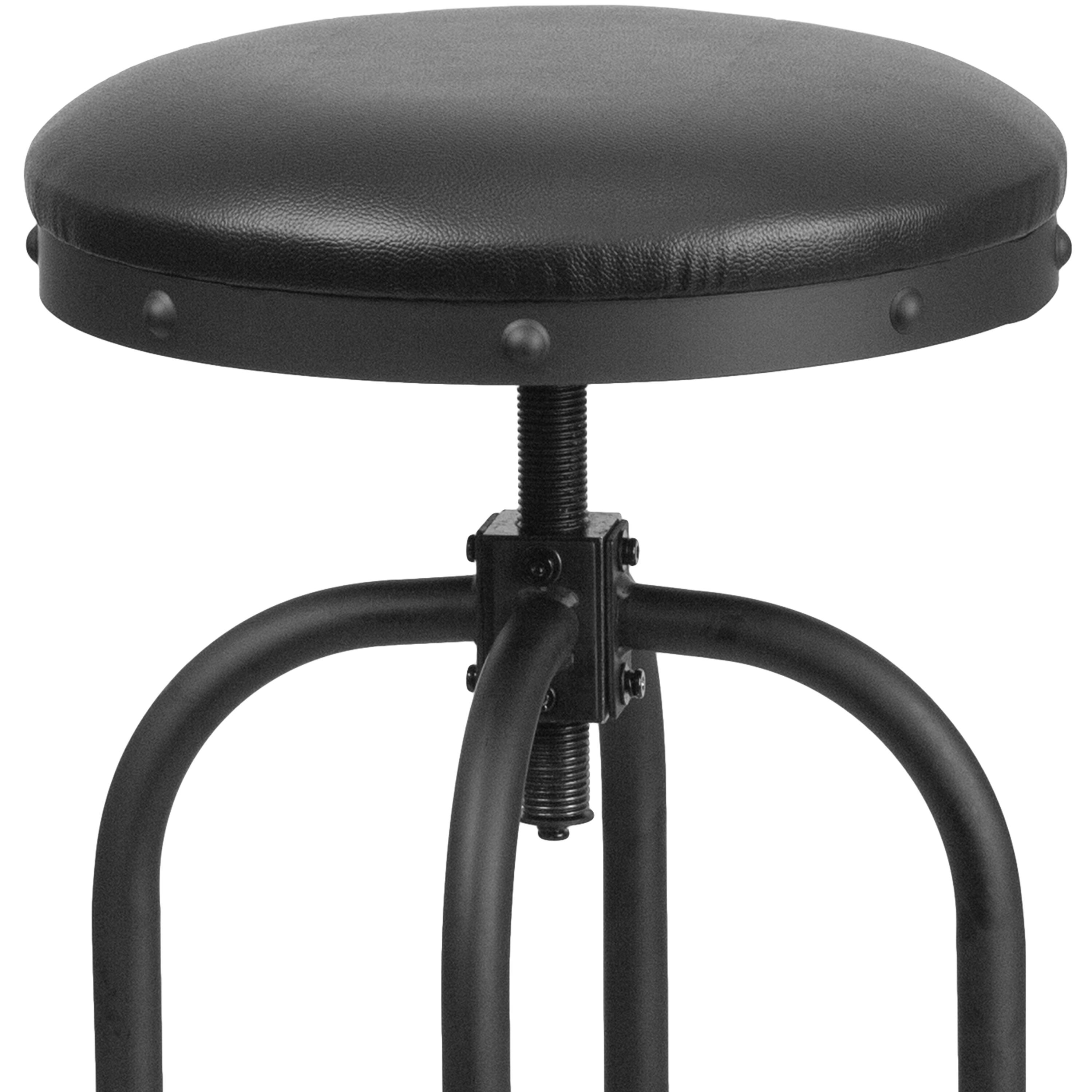 Alt View 5. Emma + Oliver - 30'' Barstool with Swivel Lift Leather Seat - Black.