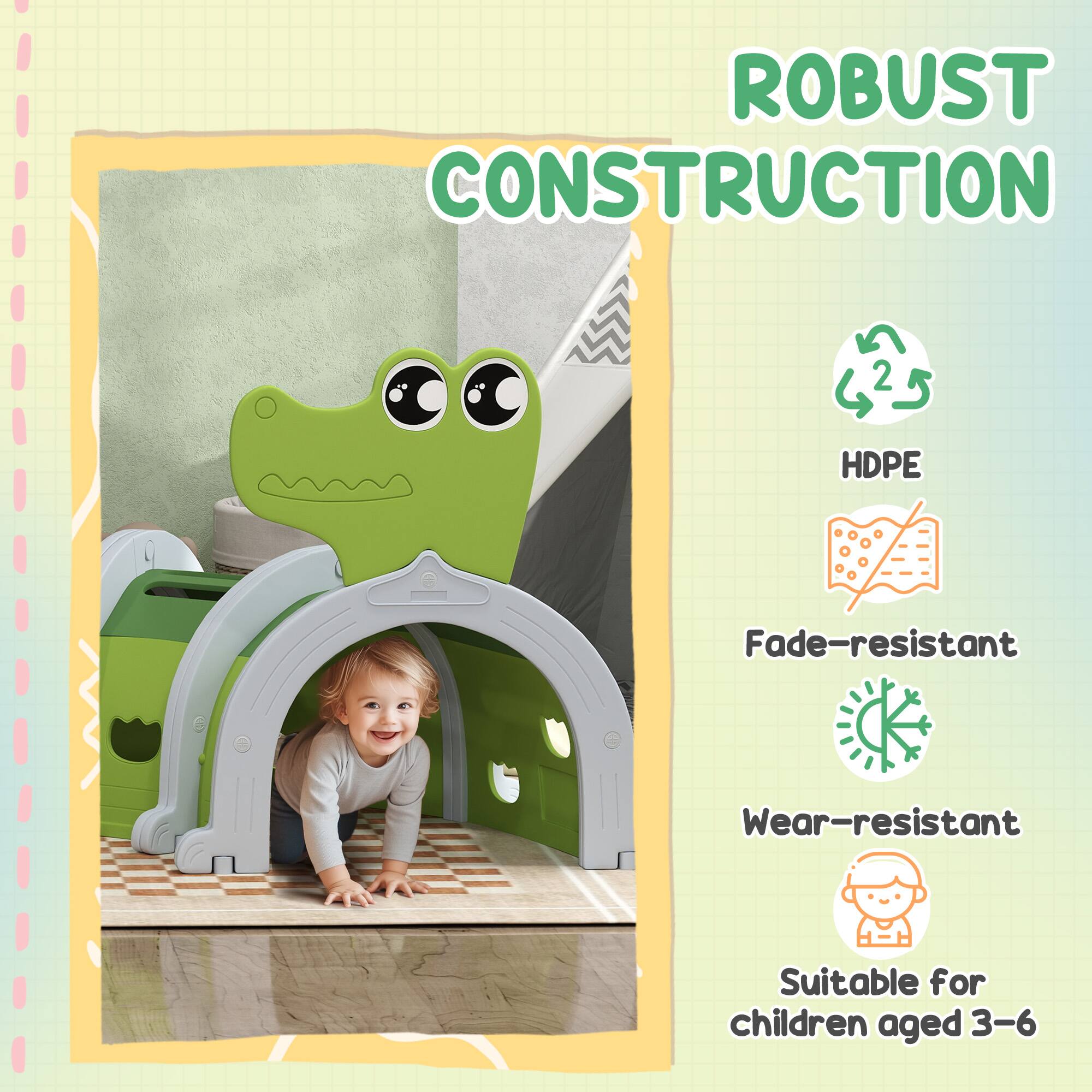 ROBUST CONSTRUCTION

- HDPE
- Fade-resistant
- Wear-resistant
- Suitable for children aged 3-6