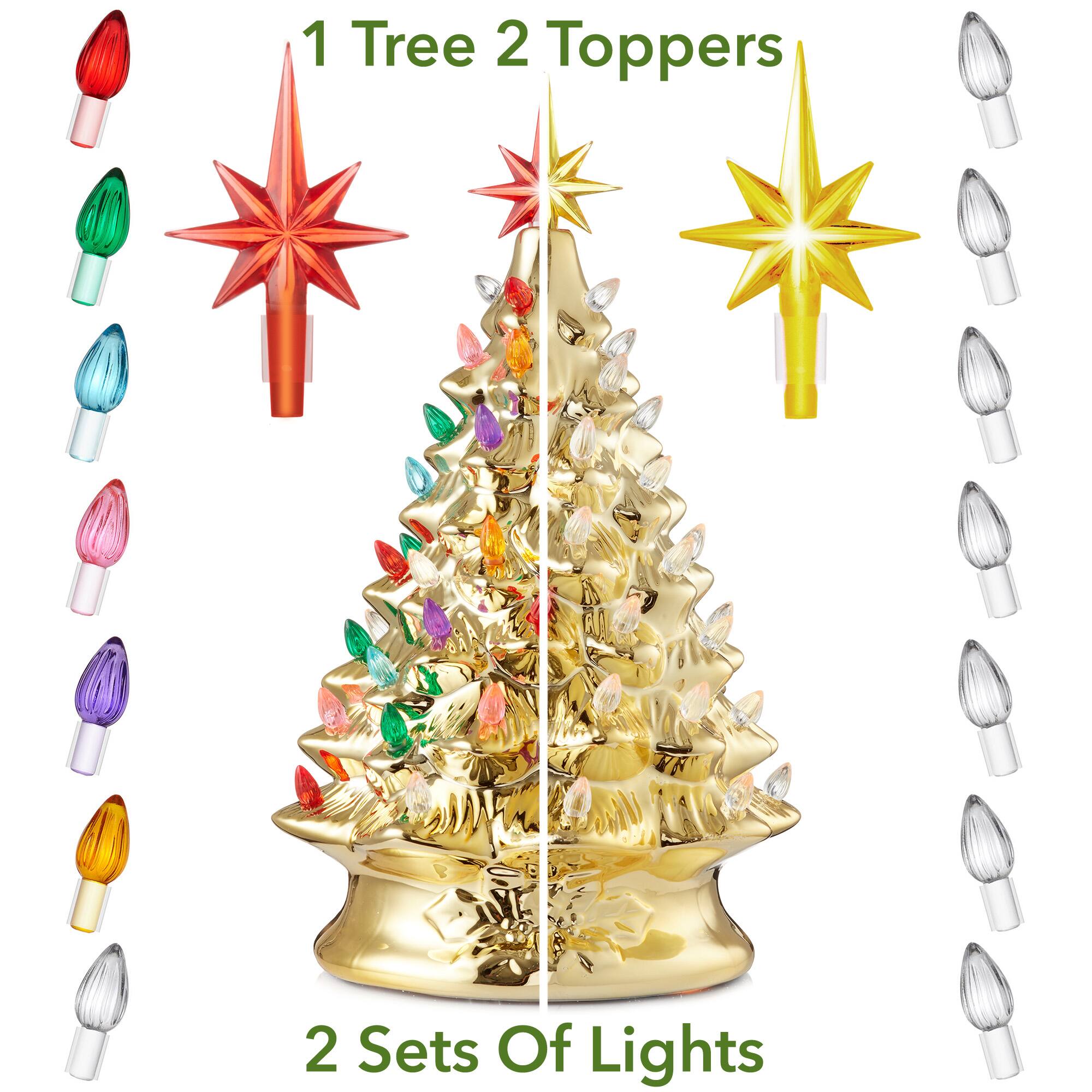 1 Tree 2 Toppers  
2 Sets Of Lights