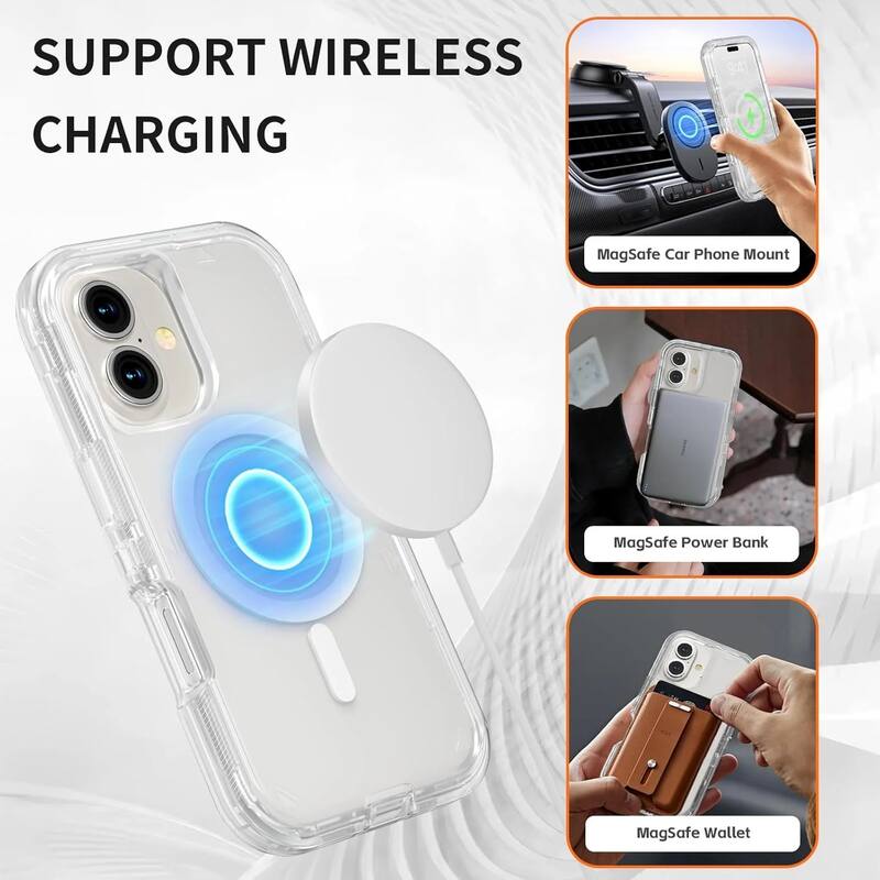 SUPPORT WIRELESS CHARGING

- MagSafe Car Phone Mount
- MagSafe Power Bank
- MagSafe Wallet