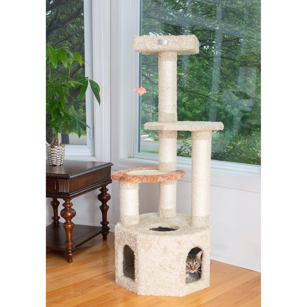 Alt View 1. Armarkat - Soft HeavyCarpet Real Wood Cat Furniture With Condo For Large Cat - Beige.