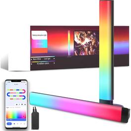 PARKER SLATER - Smart RGB+IC LED Light Bars, 15" Gaming TV Backlight, Music Sync, Alexa/Google Control, 44 Modes - White