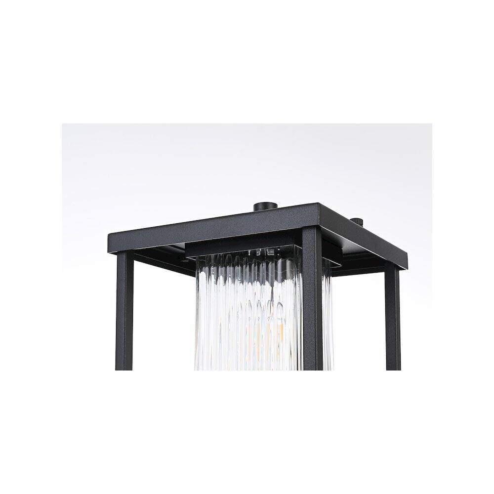 Back. Elegant Lighting - Dover 7 inch Outdoor Pendant in Black - Black.