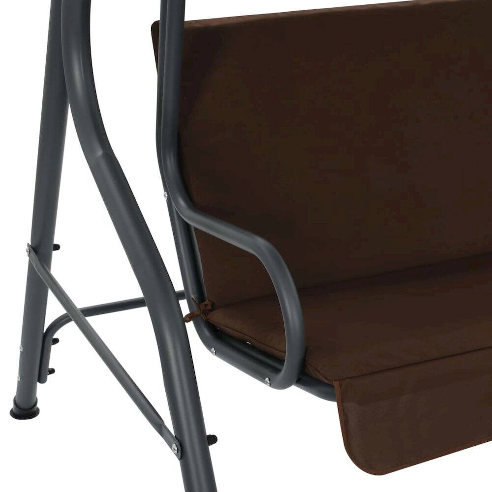 Back. vidaXL - Garden Swing Seat Powder-coated steel frame - Brown.