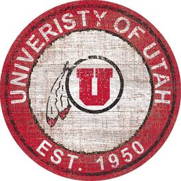 Fan Creations - Utah Utes 24'' Round Heritage Logo Sign - Multicolor